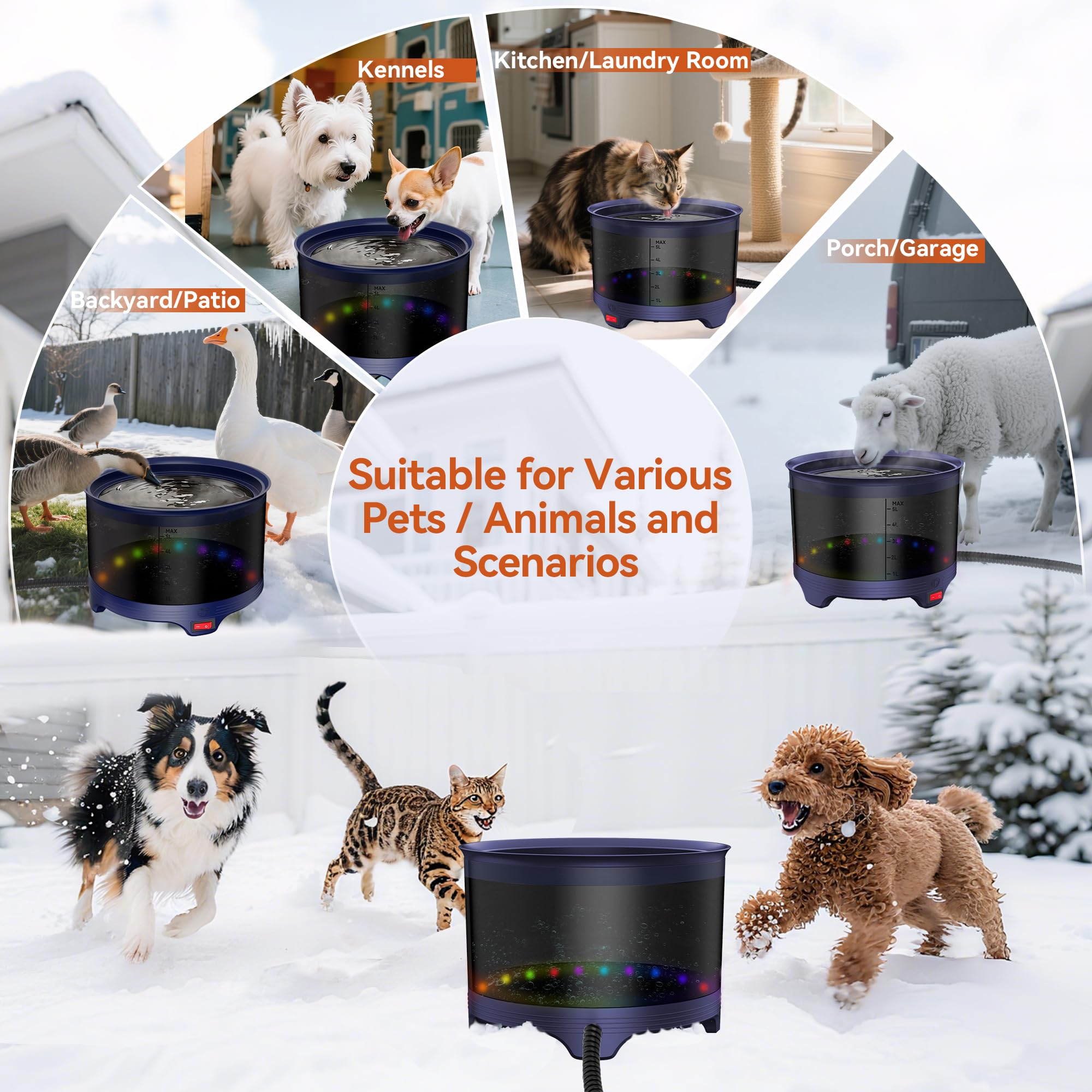 UPSKYPET apto para aves y conejos en exteriores con agua tibia.