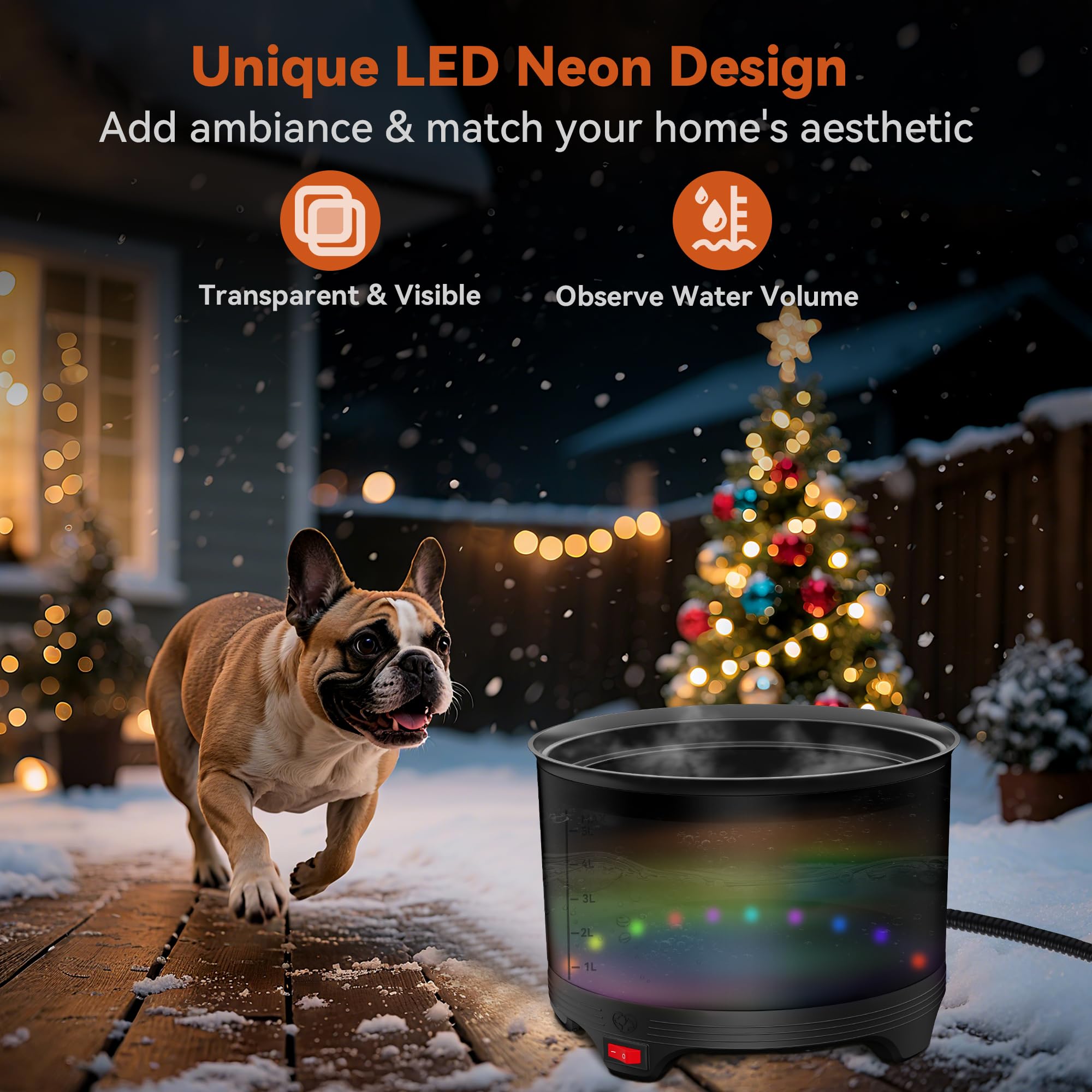 Upskypet water level indicator helps monitor remaining water.