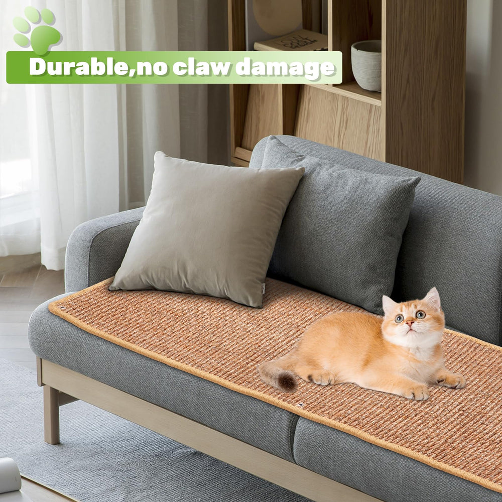 Uranshin sisal cat scratcher mat brown color blends with decor