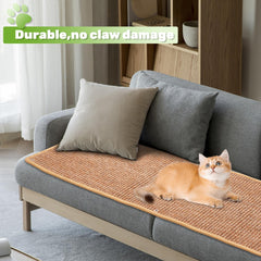 Uranshin sisal cat scratcher mat brown color blends with decor