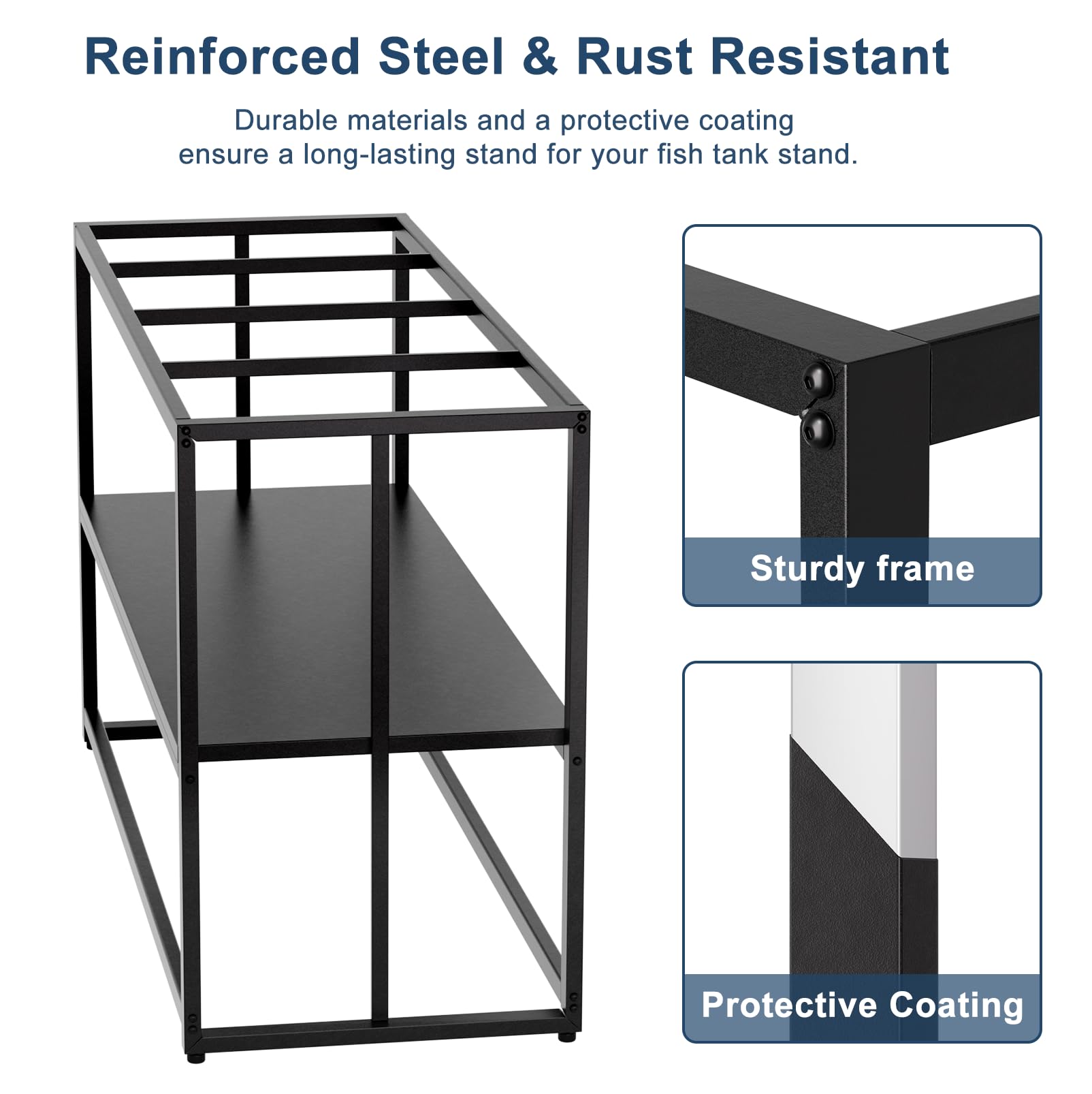 Urban Deco fish tank stand supports 900 lbs for larger 55-75 gallon tanks