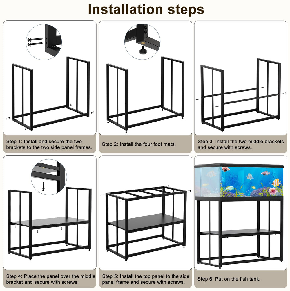 Urban Deco fish tank stand dual layer design optimizes space and access.
