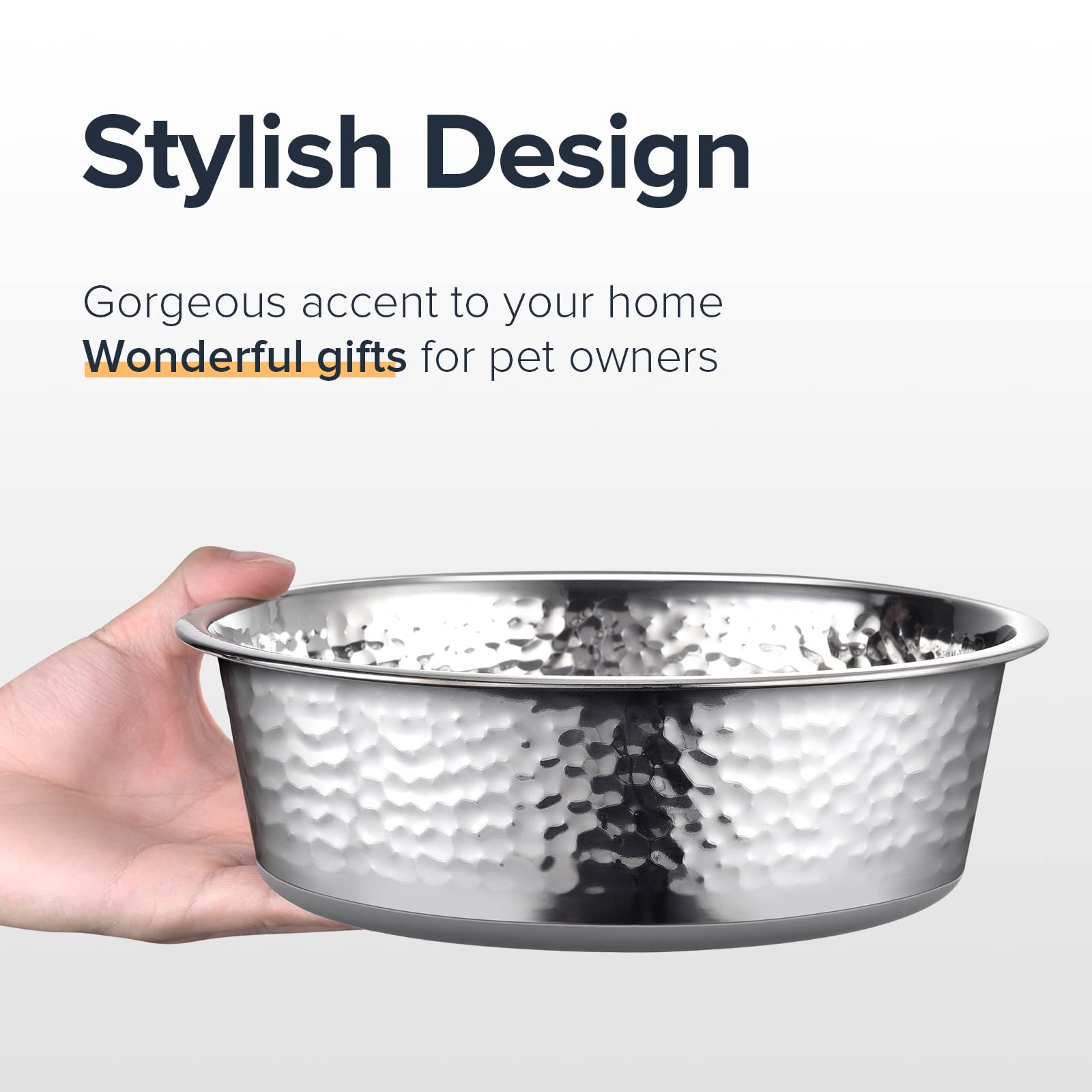 URBUDDIES wide-depth dog bowls provide comfortable depth, reducing whisker touch and spill.