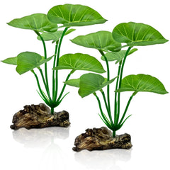 UreverFins 2-Pack Silk Plants with driftwood look create natural hiding spots for fish