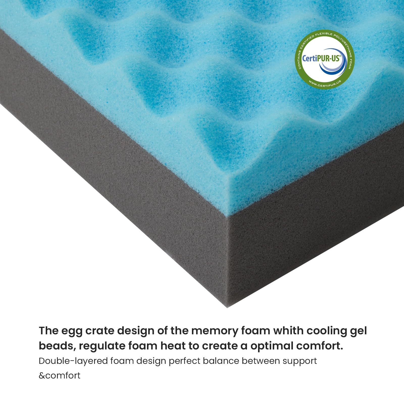 URGVANZ PET waterproof lining keeps foam clean between washings.