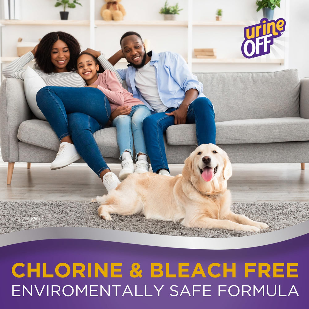 Urine OFF close-up bottle label highlighting enzyme safety