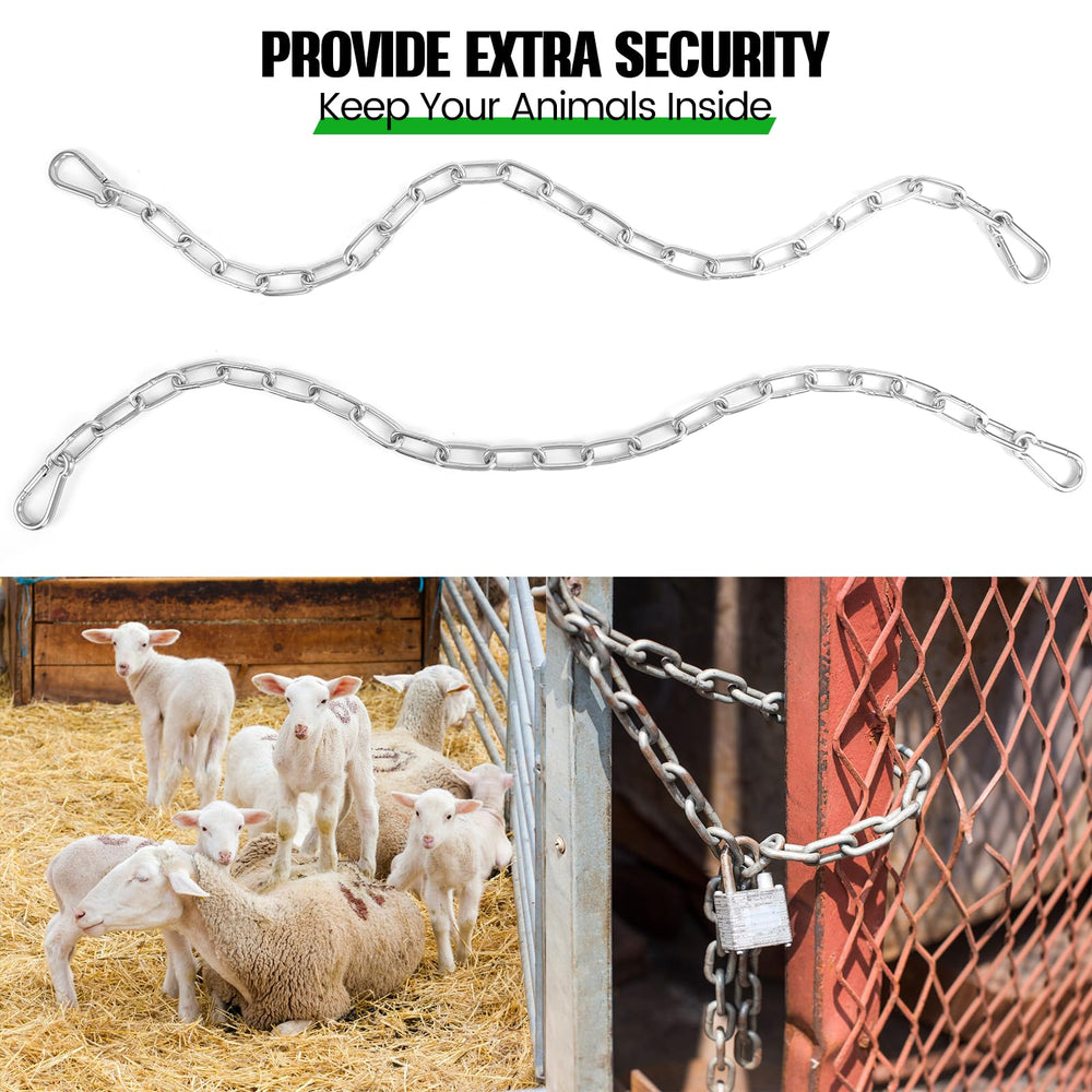Urkupoo easy-install gate chain with adjustable length for gate gaps.