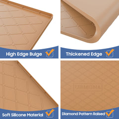 URMONA-non-slip-diamond-pattern-mat offers steadier bowls and less sliding.