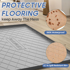 URMONA-raised-edge-pet-mat protects floors by preventing spills and drips.