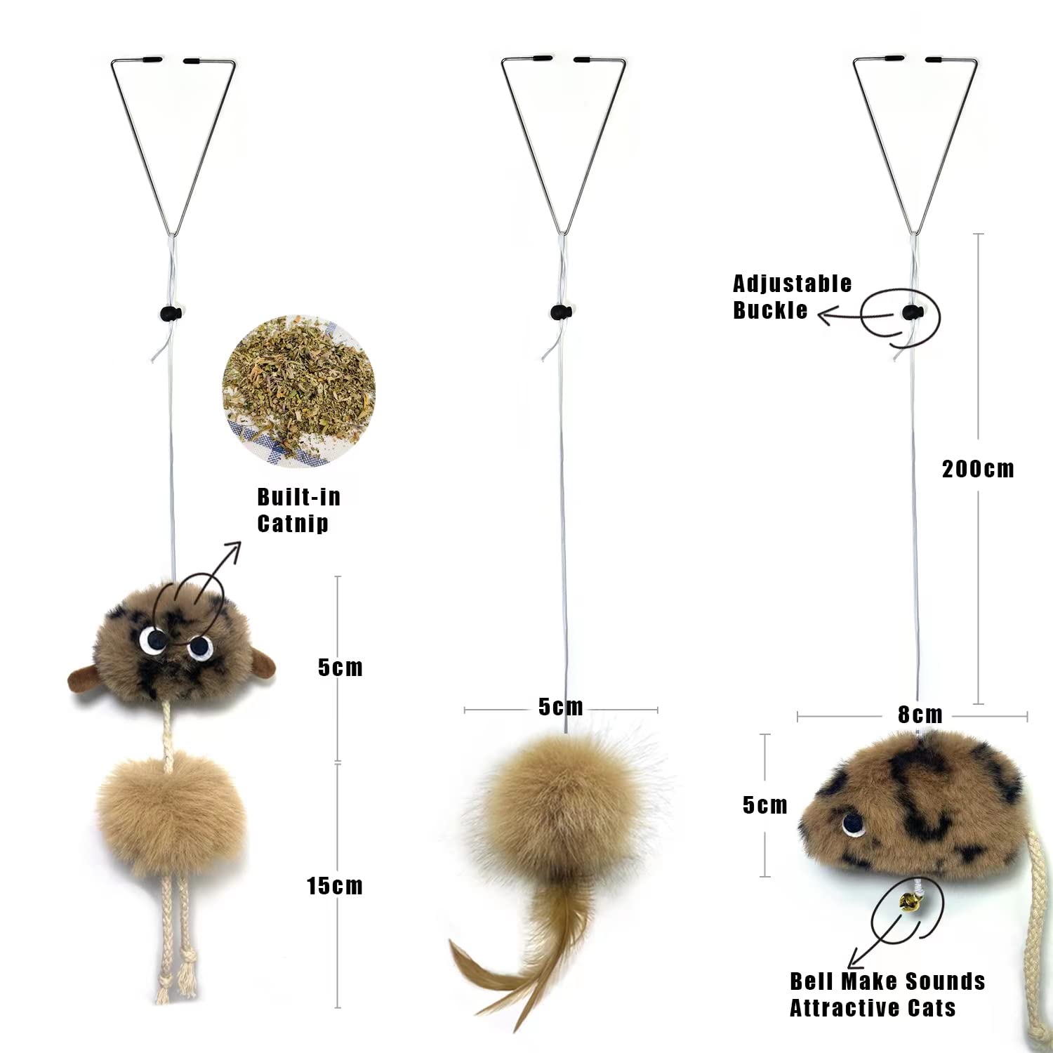 URMYONLY cat toys hanging feathers toy invites fluttery, playful activity