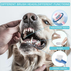 URMYONLY dual-ended toothbrush helps reach tight spaces for dogs and cats.