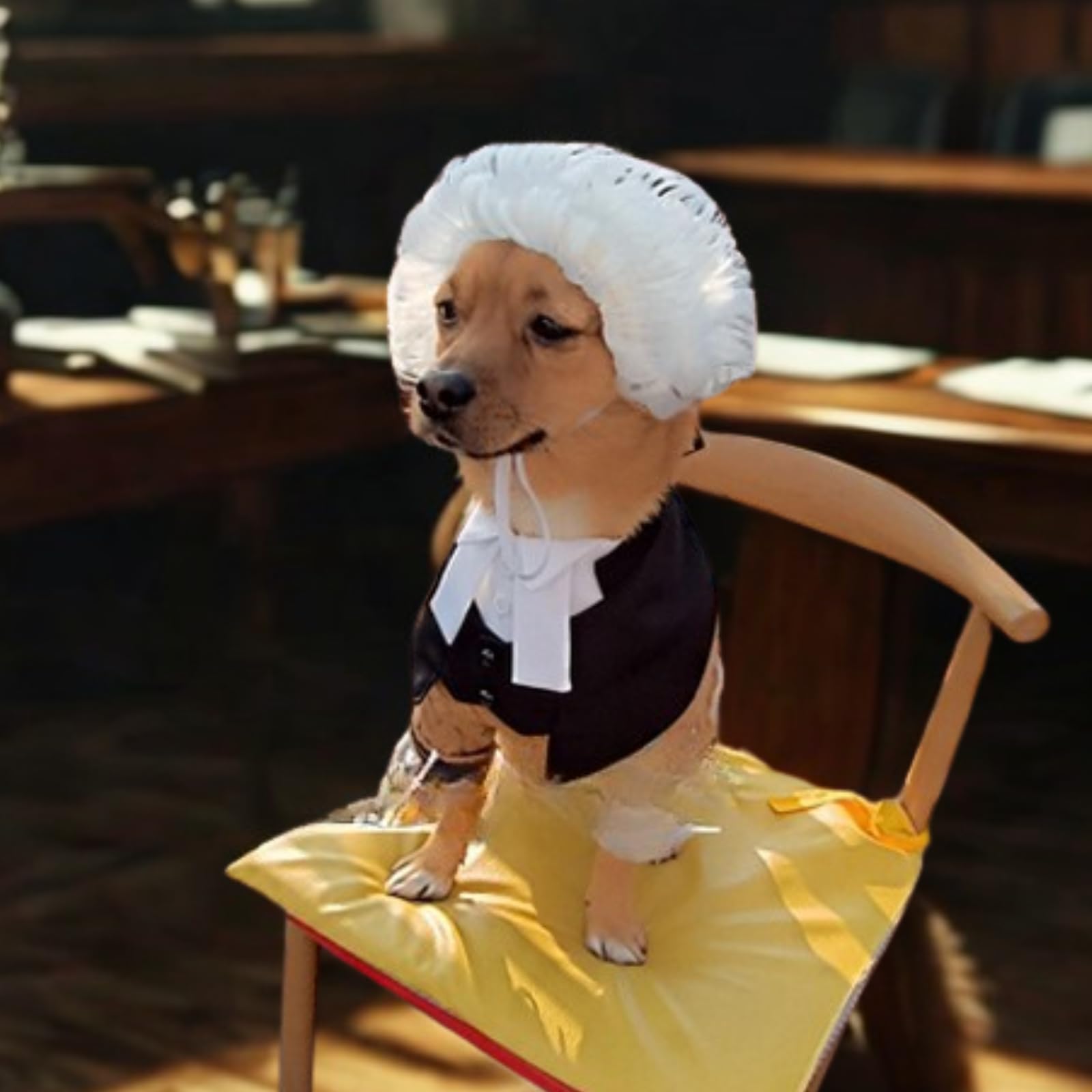 Urnat lawyer costume wig large — completes playful judge look