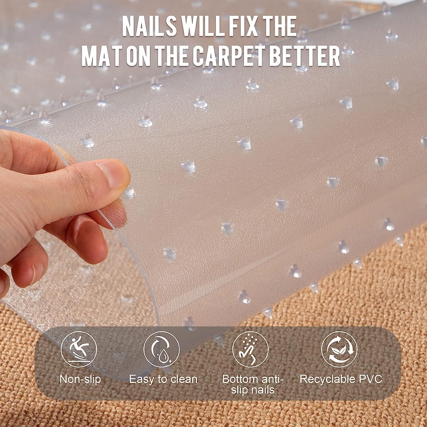 Rolled packaging indicates easy transport and flat setup after unrolling.