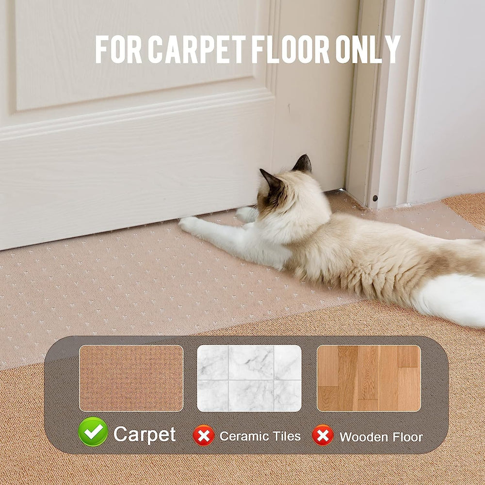 Robust backing keeps the protector in place on carpeted floors.