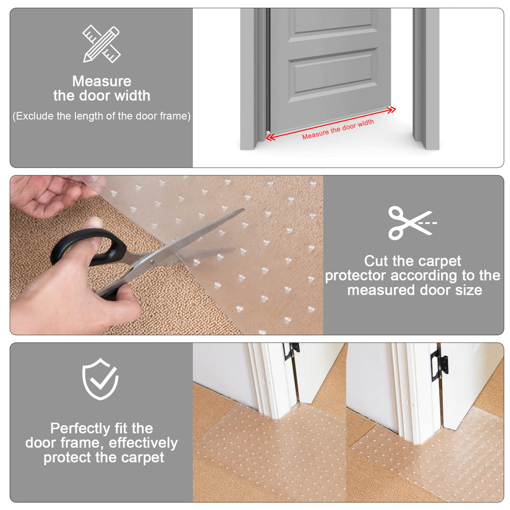 Uross carpet protector runner under doors acts as rug protector and floor saver.