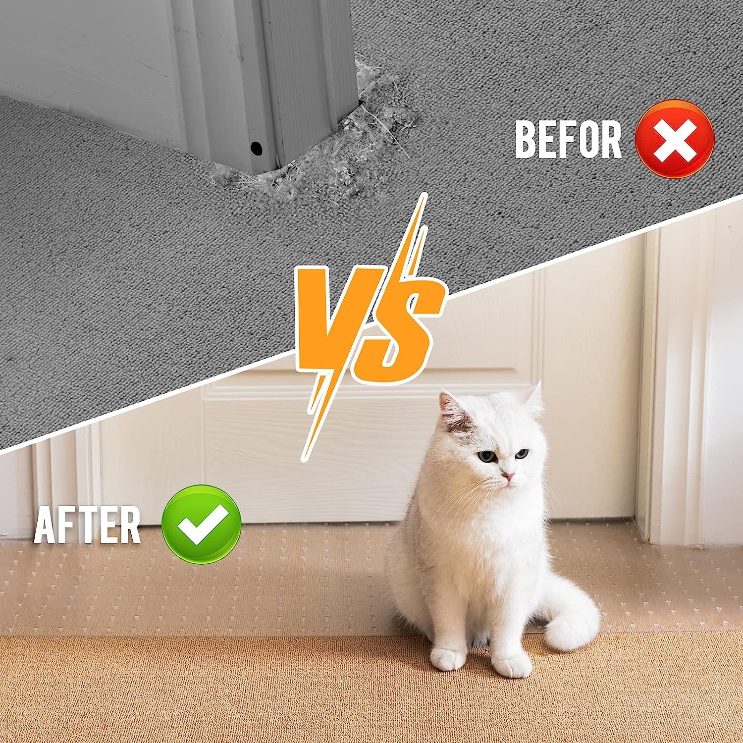 Widened design of Uross Carpet Protector allows easy cutting to fit shapes.