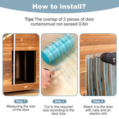 Uross dog door replacement flaps vinyl-material close-up highlights waterproof, durable PVC for all seasons.