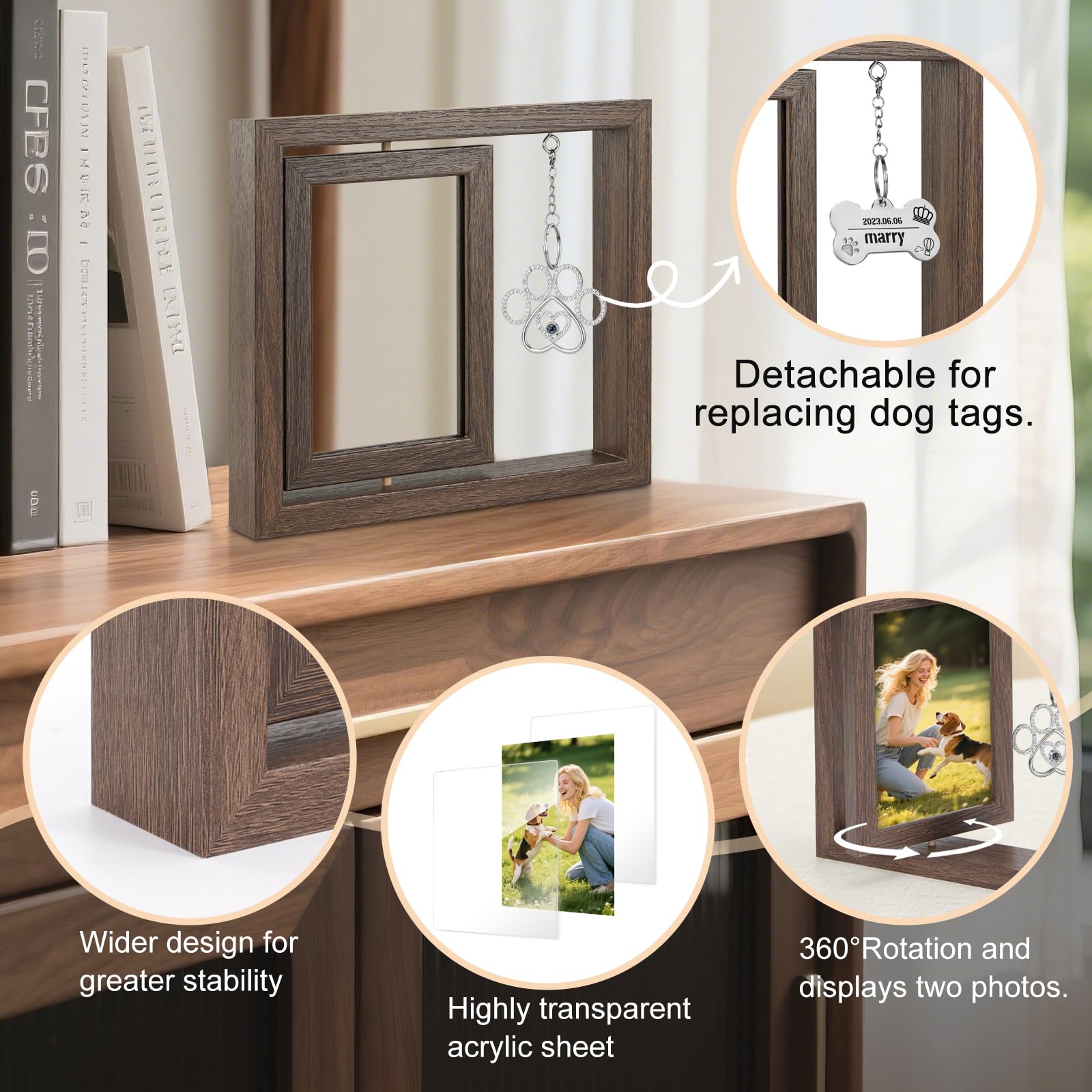 Uross frame protective films on both sides require removal for pristine viewing.