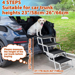 Uross Dog Stairs folded compact design stores neatly in trunk.