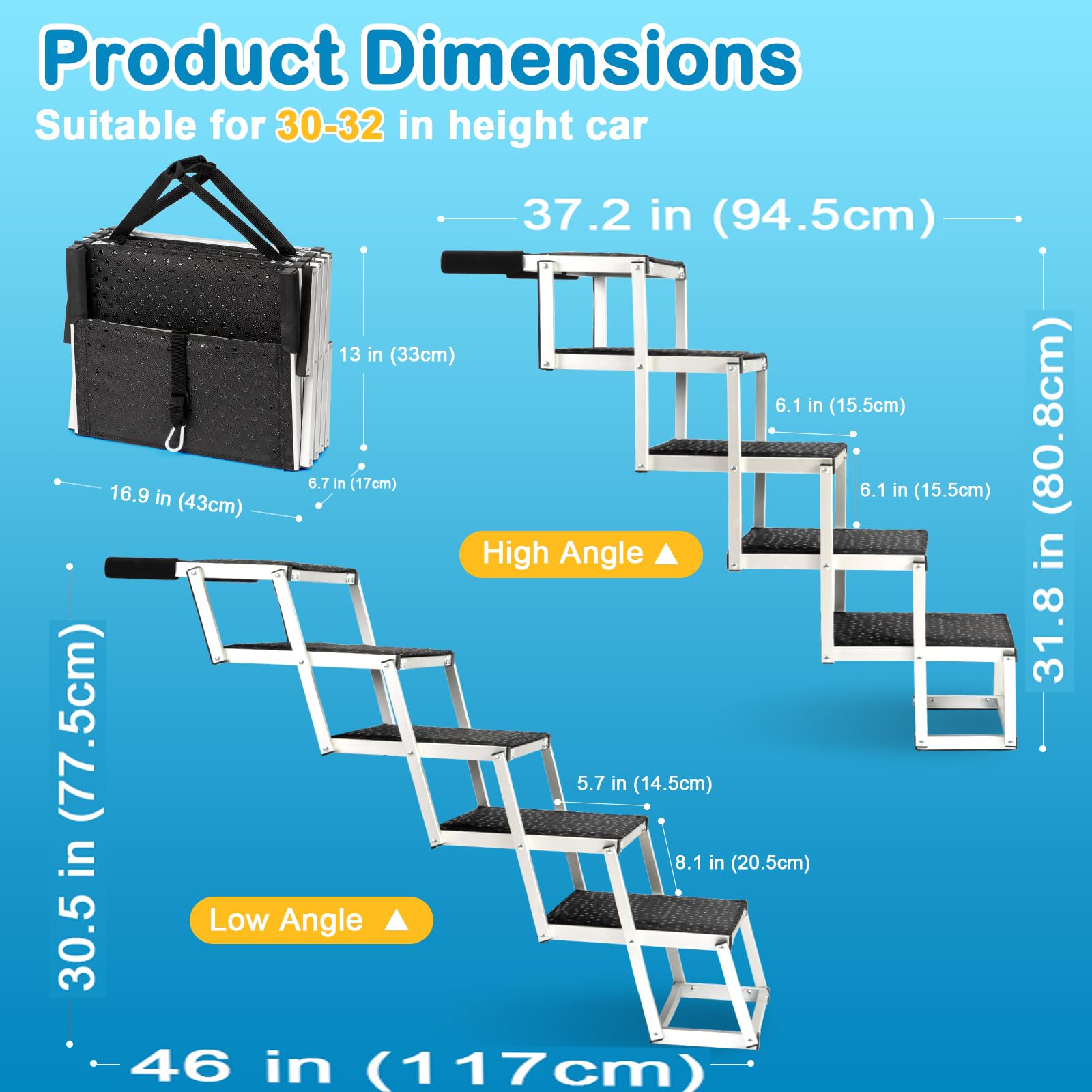 Uross Dog Stairs enabling high-bed access for easy bedtime routine.