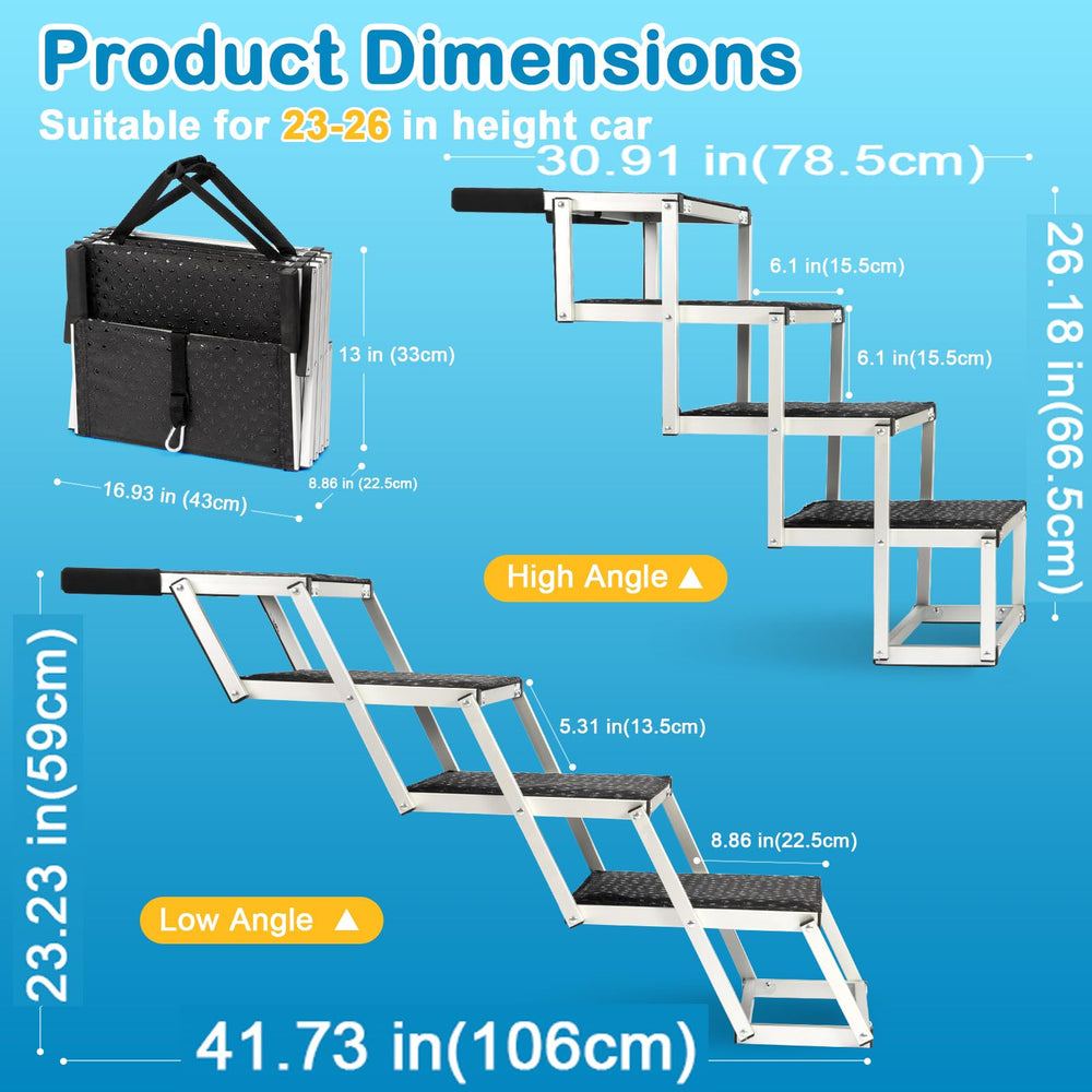 Uross Dog Stairs sturdy-metal-buckle adds step stability.