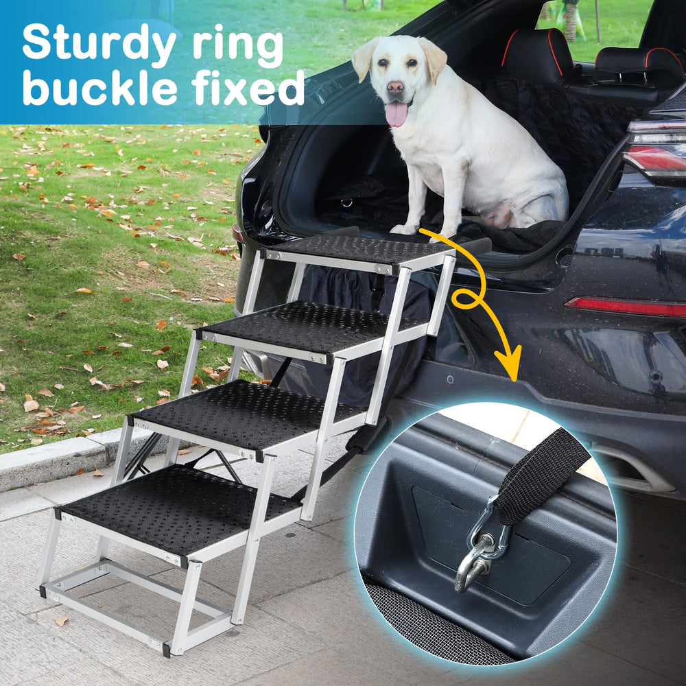 Uross Dog Stairs trunk-usage-demo shows practical car access.