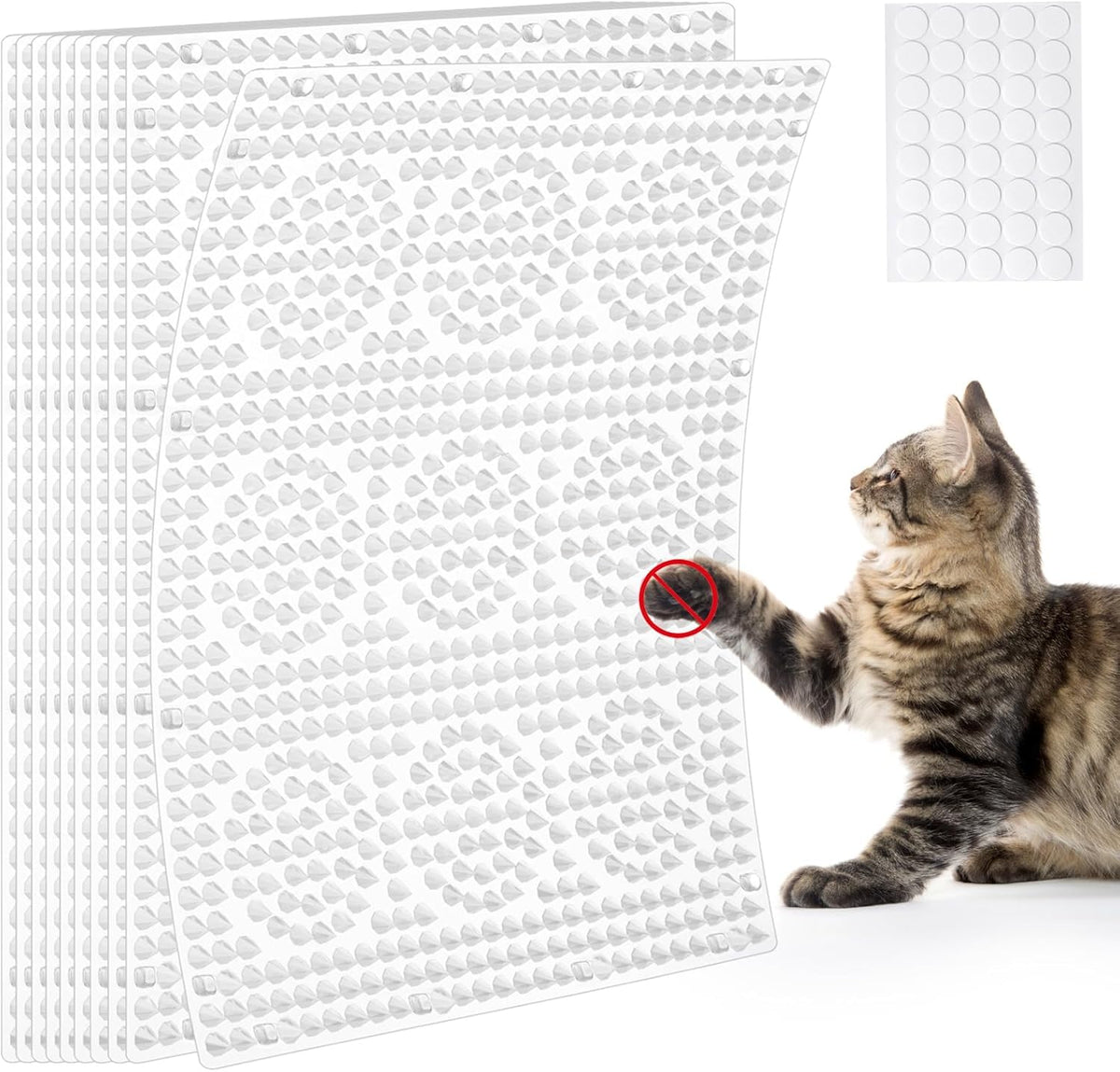 Uross Scat Mat spikes octagonal design closeup shows durable deterrent for cat-safe areas.