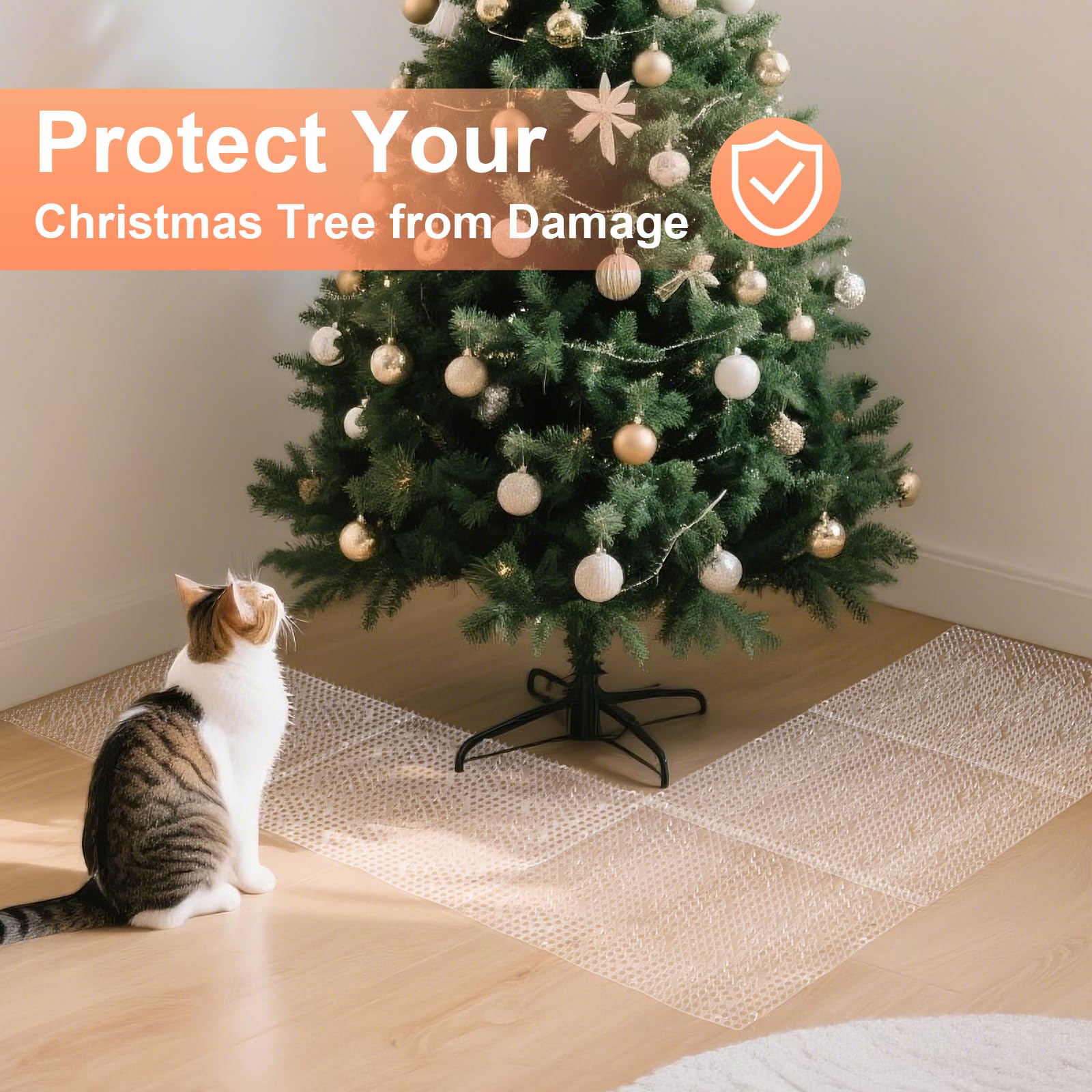 Uross Scat Mat spikes on sofa and table highlight practical placement protection.