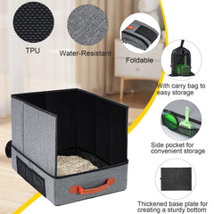 Uross Travel Litter Box fabric is waterproof and scratch-proof for durability.