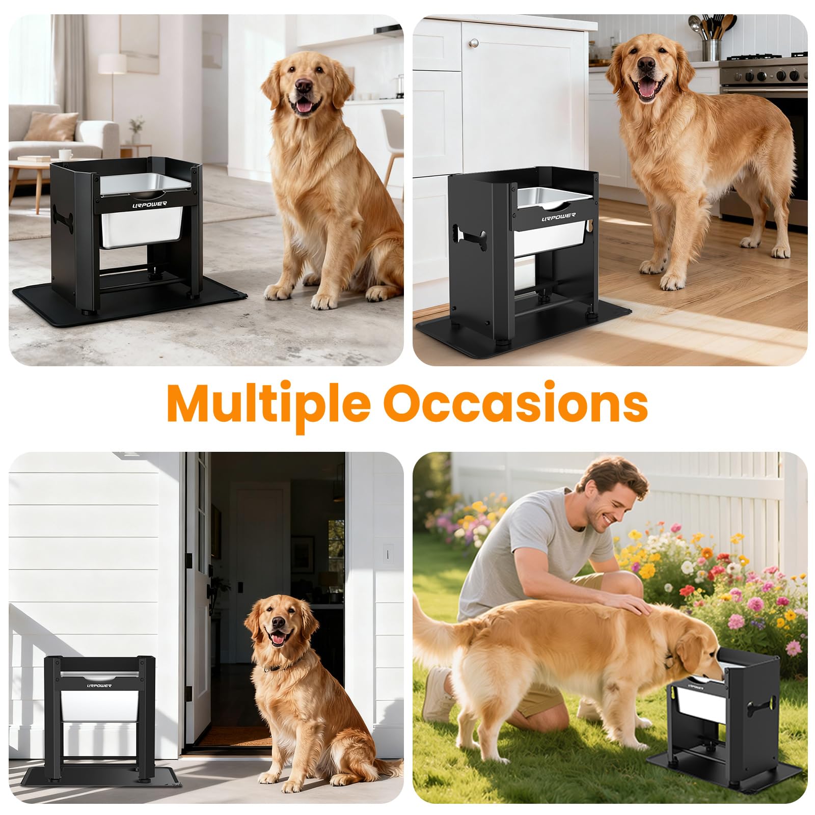 URPOWER 3-gallon water bowl suitable for indoor and outdoor use.