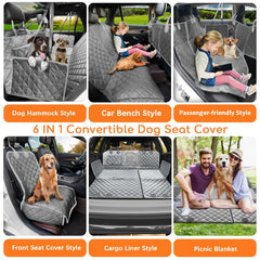 URPOWER 6-in-1 dog seat cover visual window enhances airflow and pet visibility.