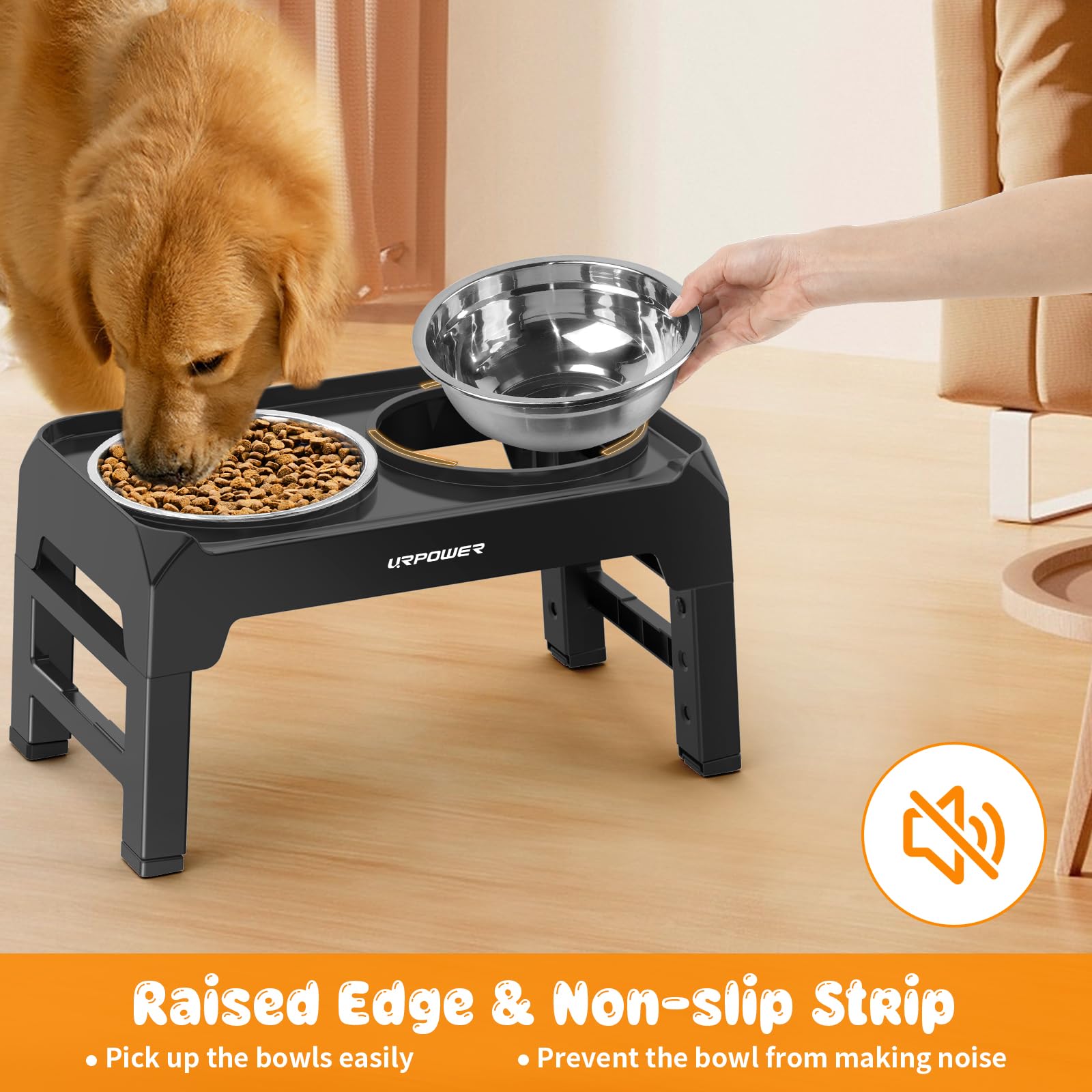 URPOWER adjustable-height button mechanism makes height changes quick and precise.
