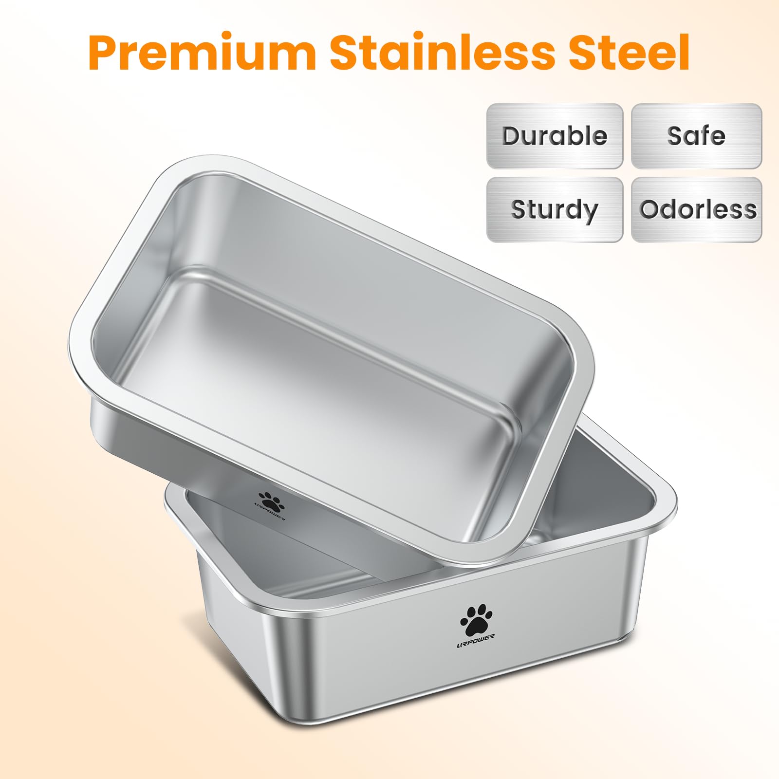 URPOWER dual food and water bowls separate meals to maintain freshness.