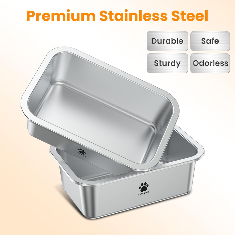 URPOWER dual food and water bowls separate meals to maintain freshness.