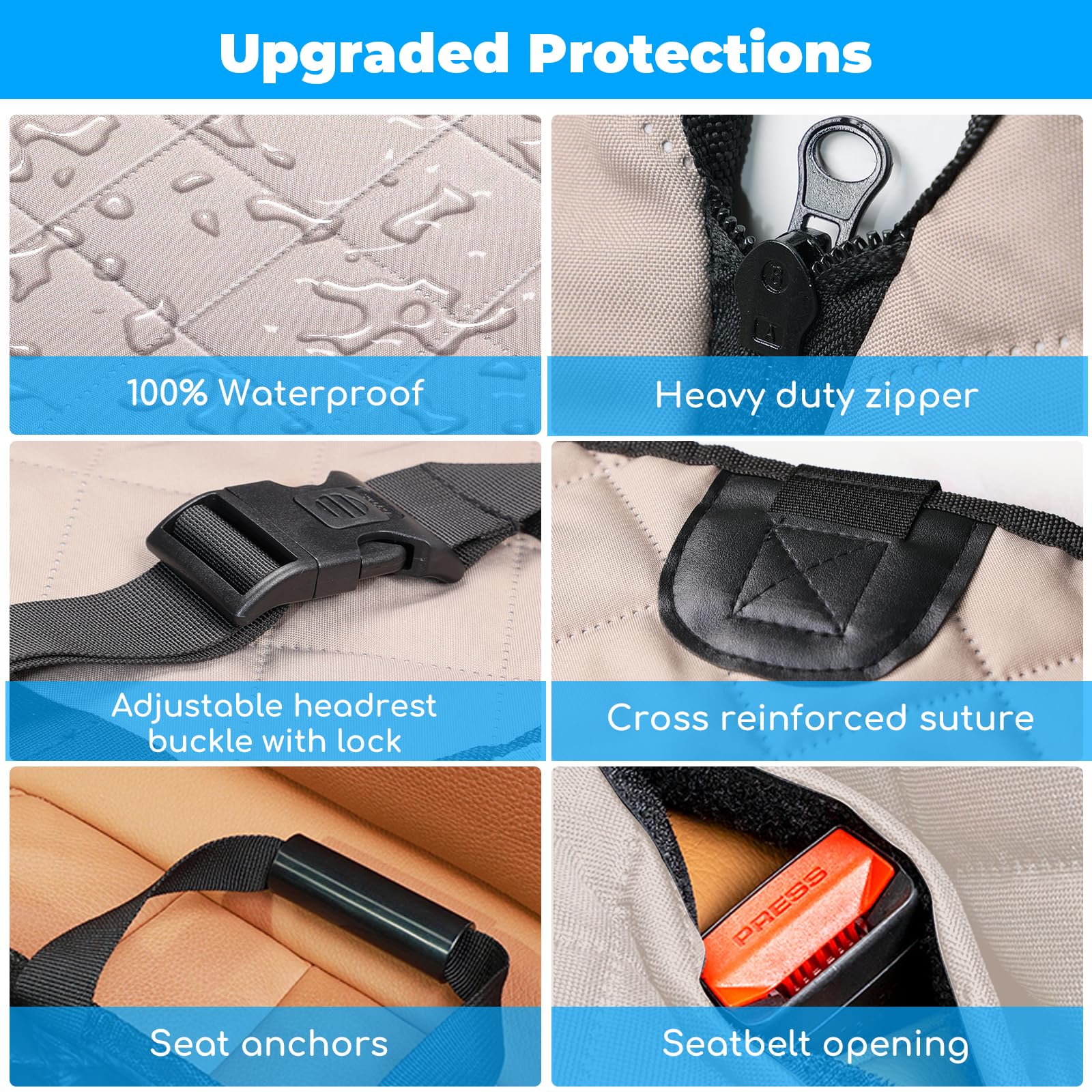 URPOWER back-seat extender storage pockets keep toys and treats within reach.