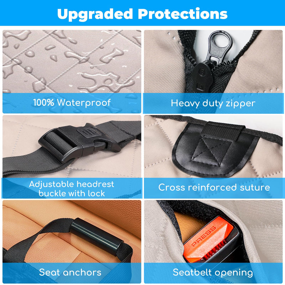 URPOWER back-seat extender storage pockets keep toys and treats within reach.
