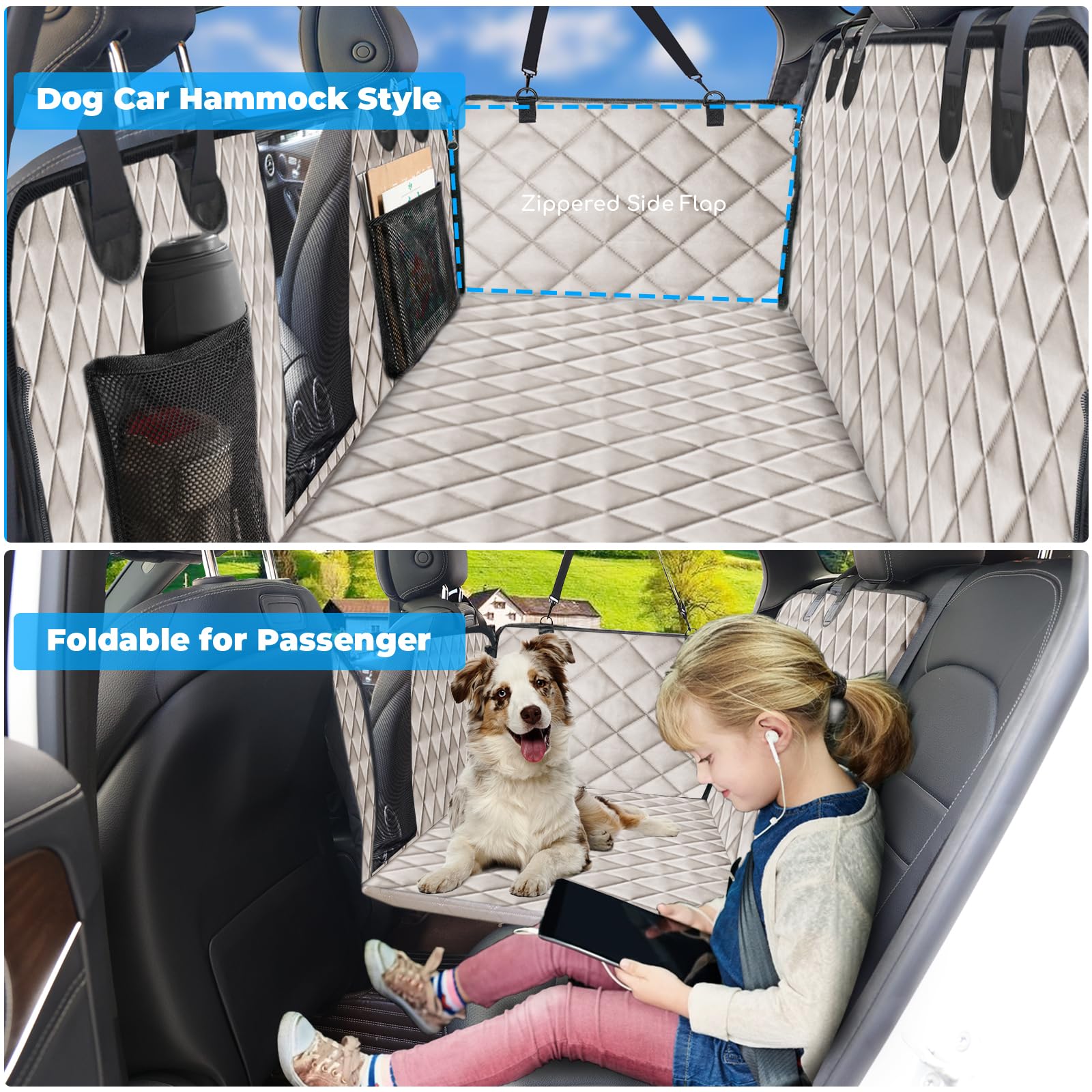 URPOWER back-seat extender waterproof Oxford fabric guards seats against mud and spills.
