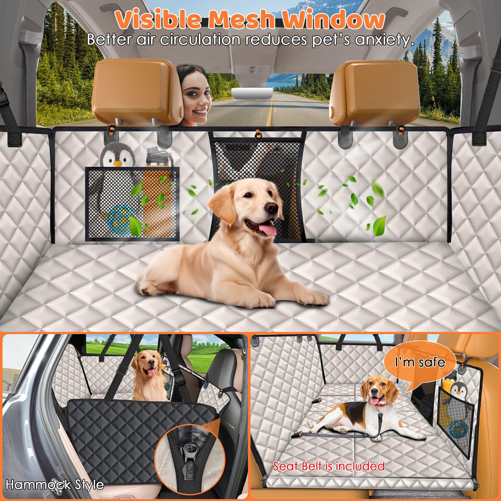URPOWER mesh window improves airflow and eases anxious pets during travel
