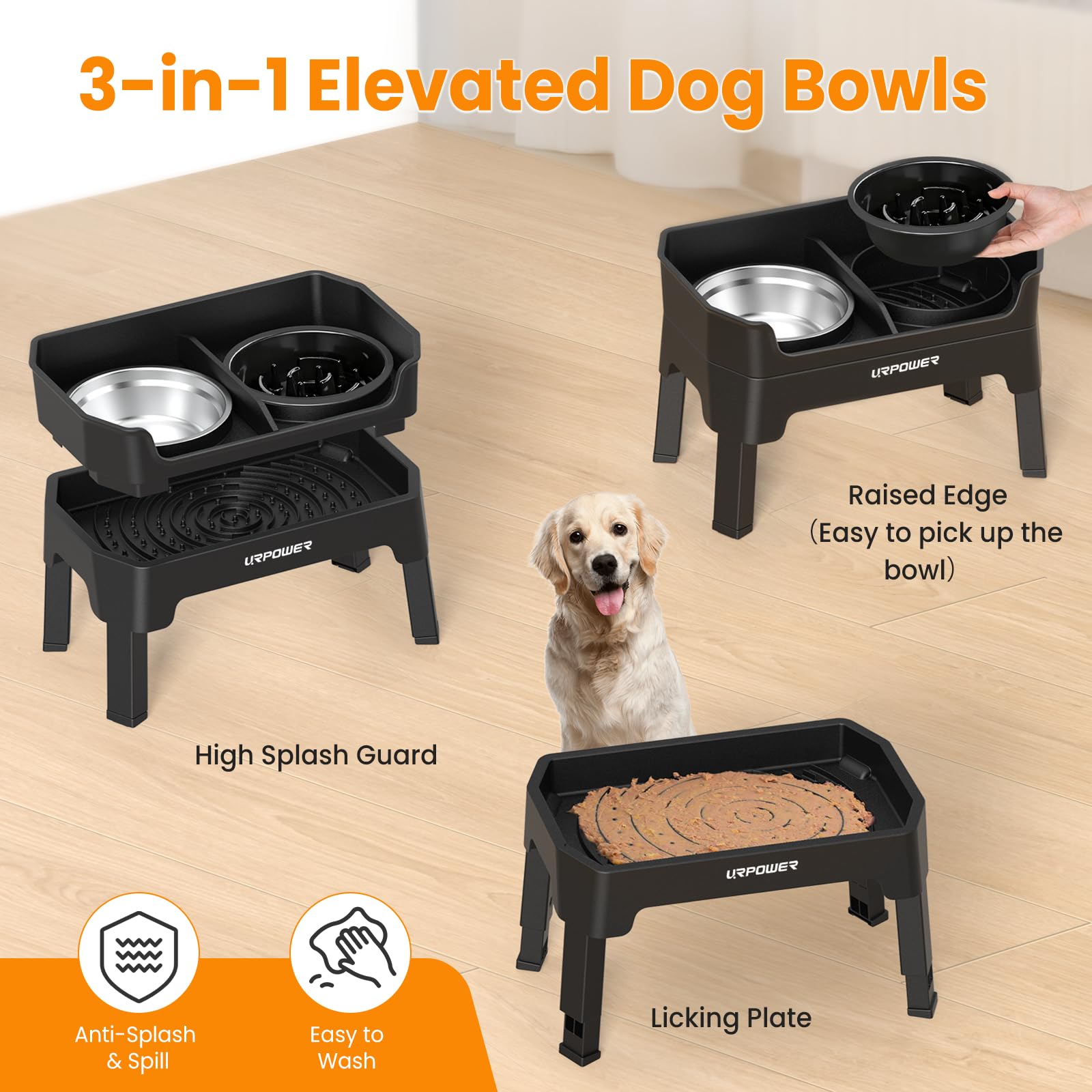 URPOWER dog bowls licking plate promotes extended mealtime with mindful chewing.