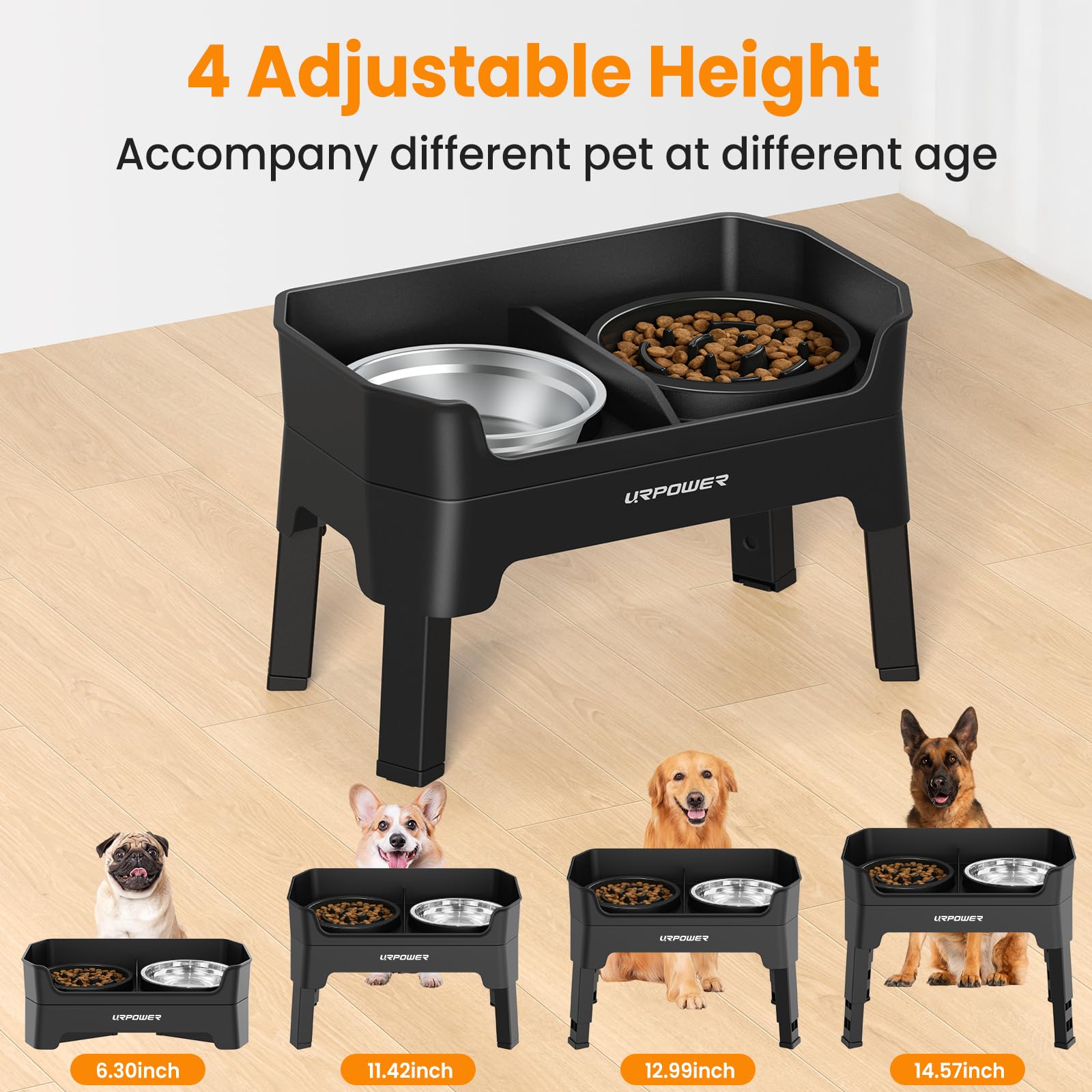 URPOWER dog bowls slow feeder helps pace meals for calmer mealtimes.