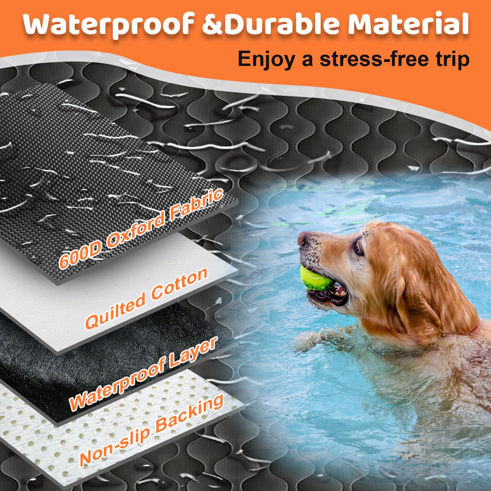 URPOWER dog car seat cover easy to install and wipe clean.