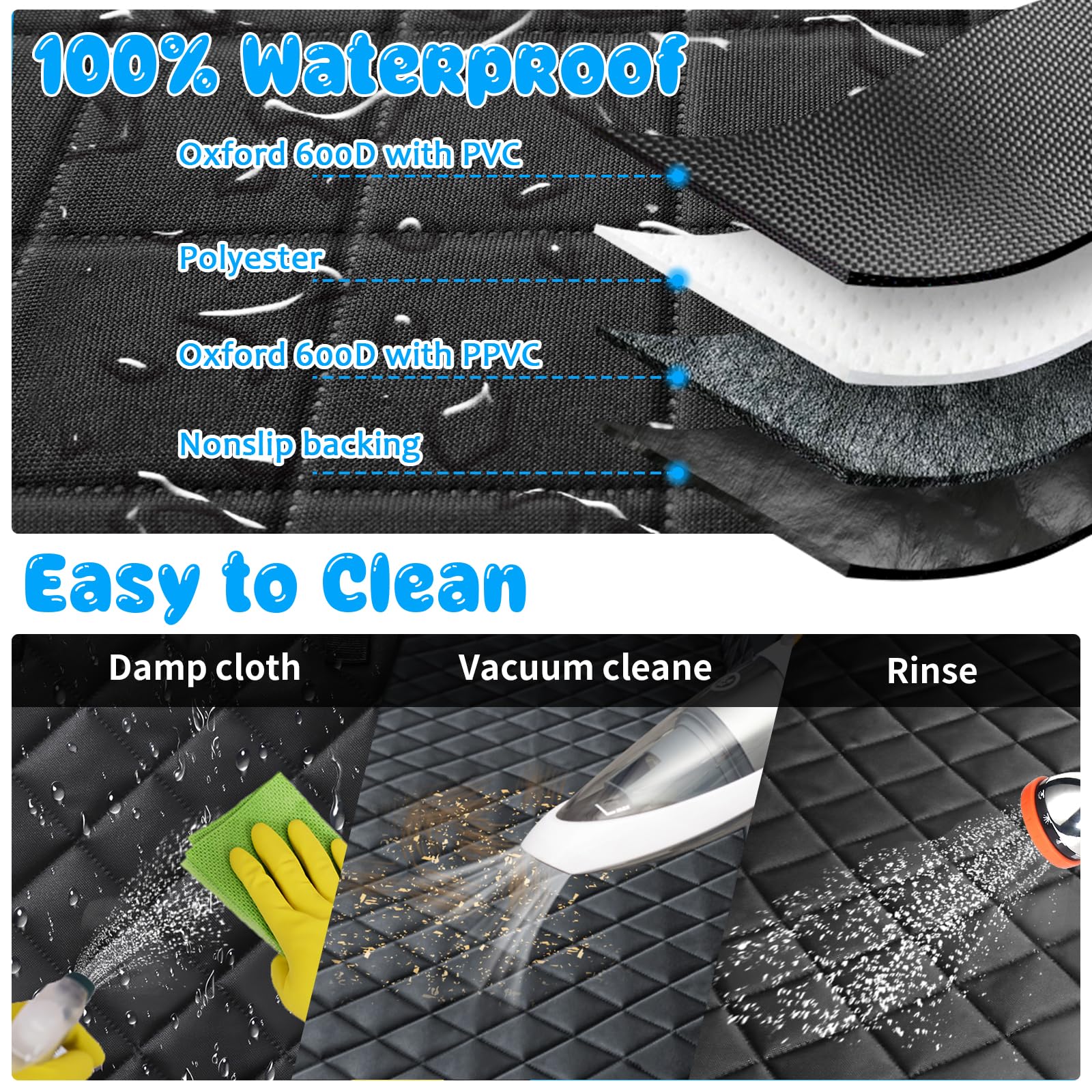 URPOWER dog car seat cover easy installation with adjustable straps and anchors.