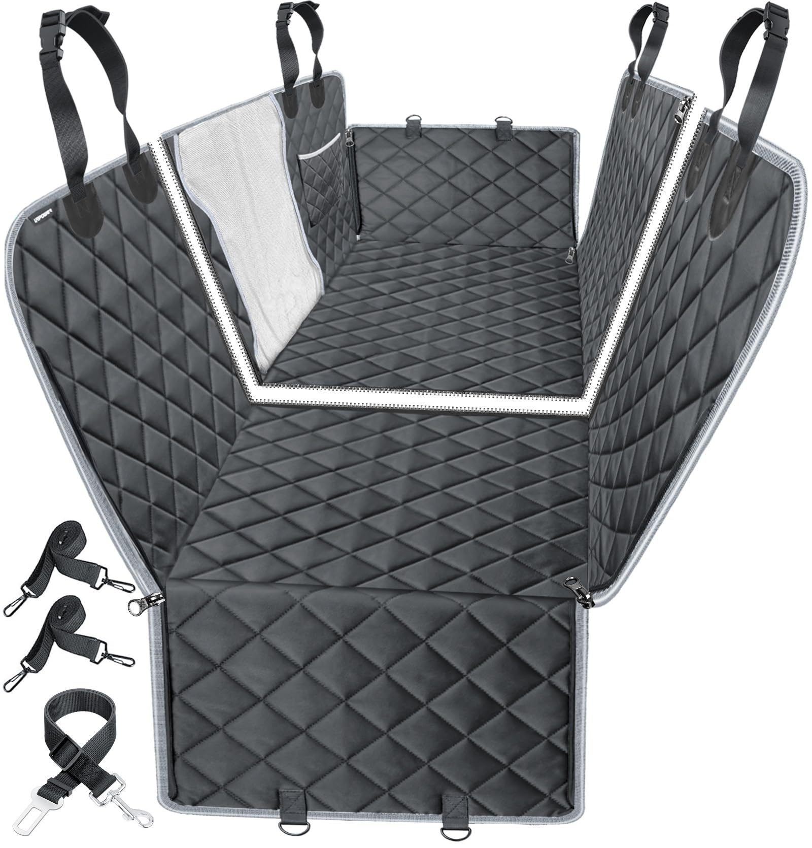 URPOWER dog car seat cover hammock backseat protects seats and keeps dogs secure on rides.