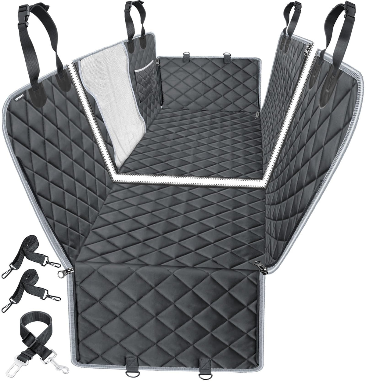 URPOWER dog car seat cover hammock backseat protects seats and keeps dogs secure on rides.