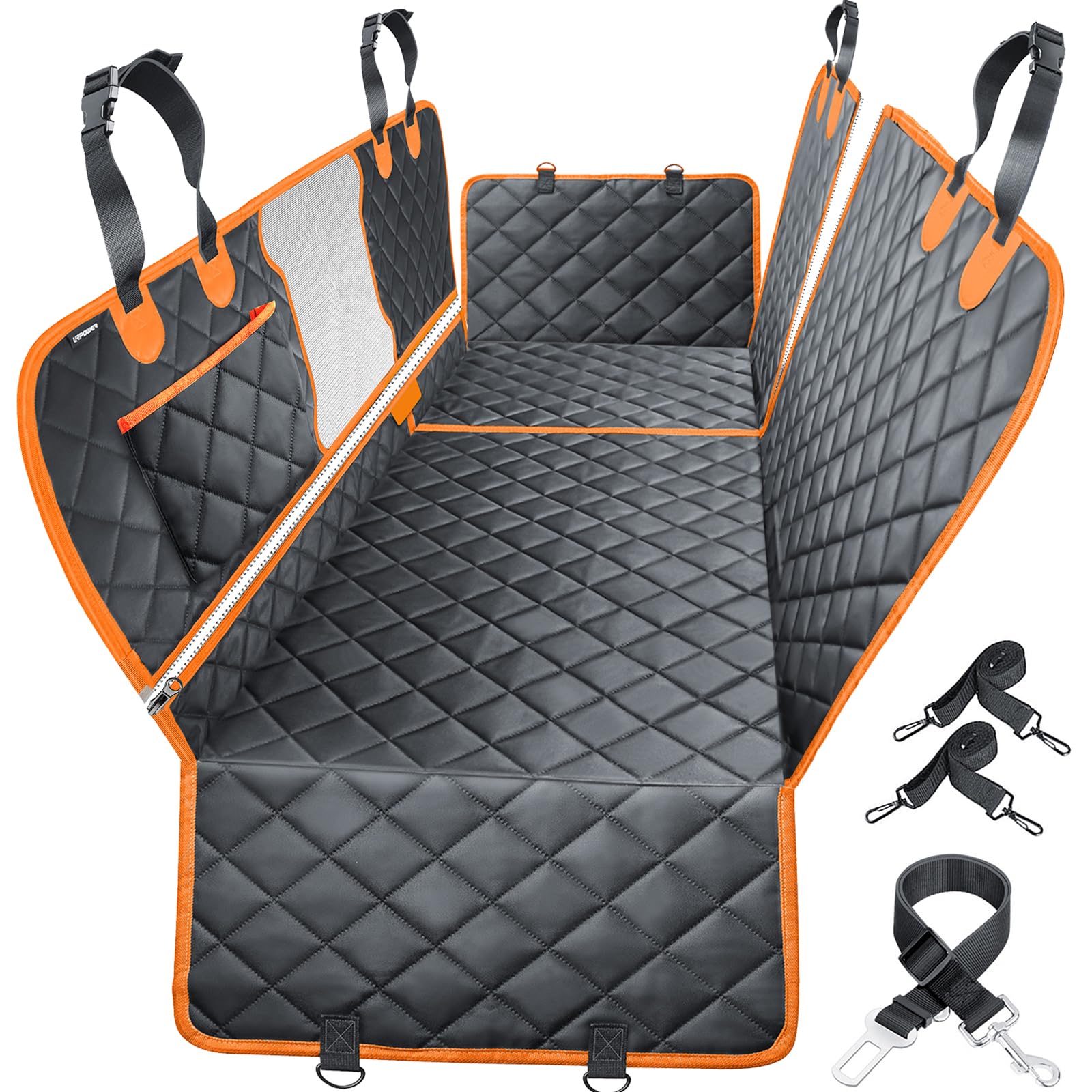 URPOWER dog car seat cover hammock full setup improves backseat protection and comfort