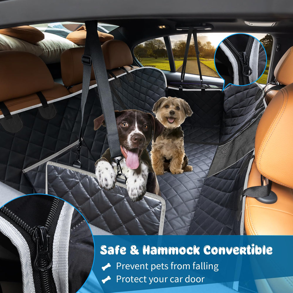 URPOWER dog car seat cover mesh window provides airflow and visibility for anxious dogs.