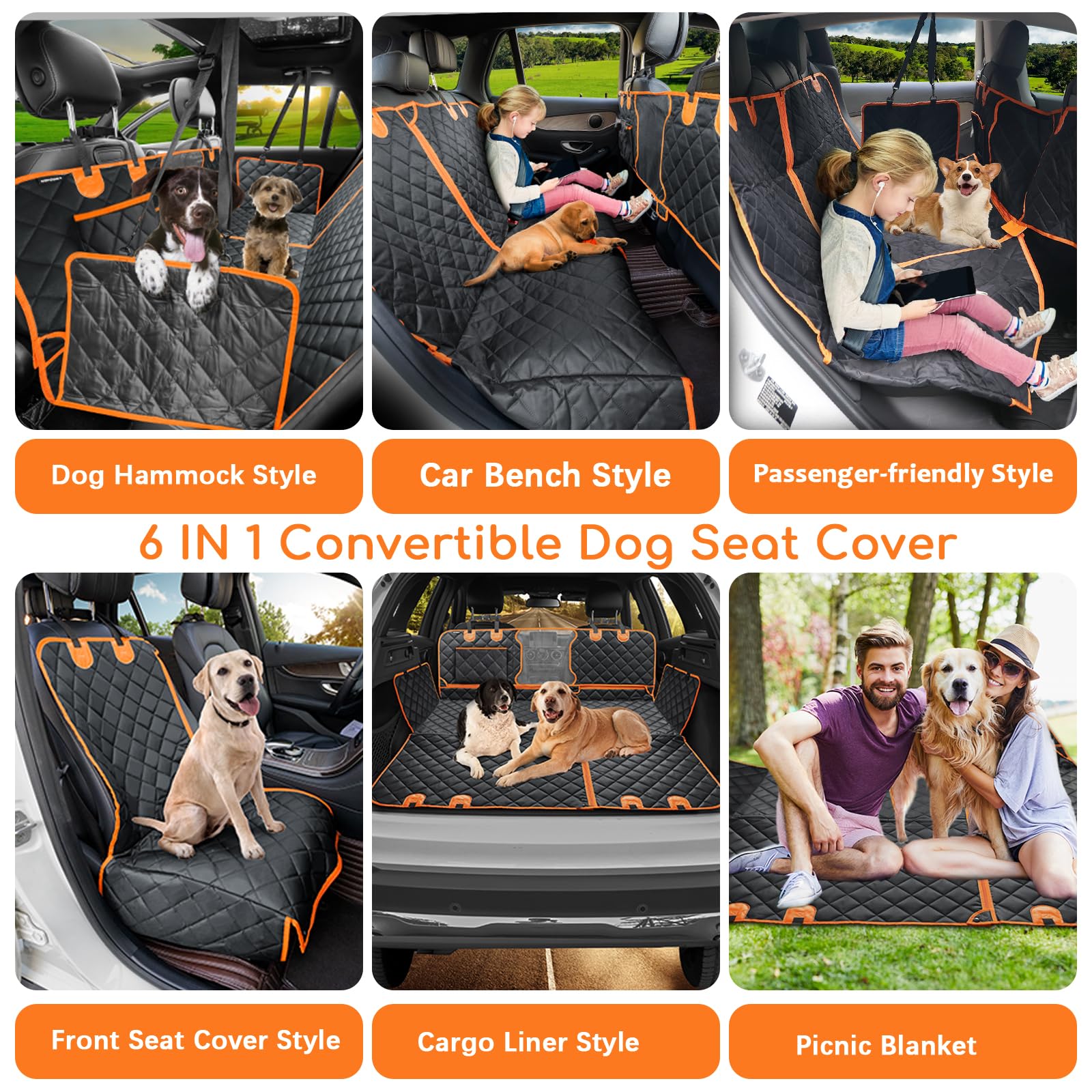 URPOWER dog car seat cover mesh window enhances airflow and lets you monitor your pet