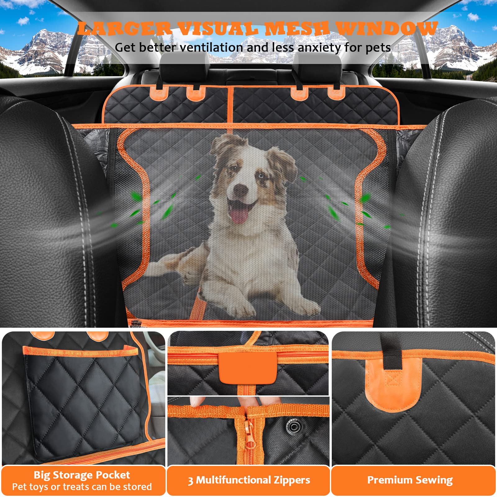 URPOWER car seat cover non-slip backing prevents shifting during travel