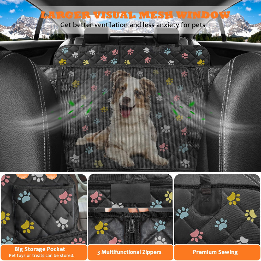 URPOWER dog car seat cover features non-slip backing and anchors to stay in place