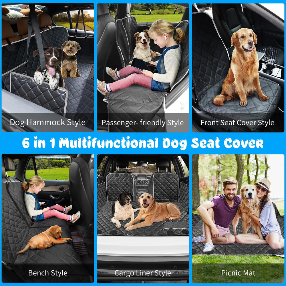 URPOWER dog car seat cover side flaps shield doors and prevent falls during trips.